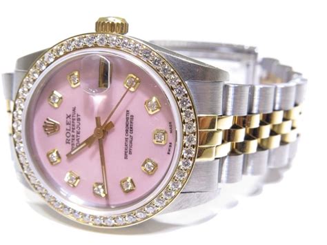 rolex pink and gold|solid gold Rolex with diamonds.